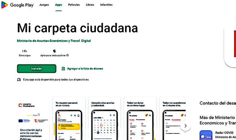 Mi Carpeta Ciudadana nueva app del Gobierno de España