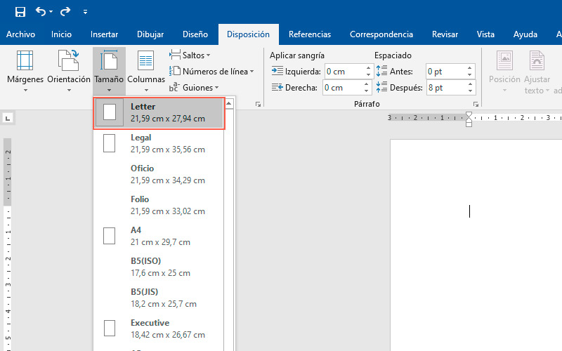 Pasos para hacer una portada en Microsoft Word para tus documentos más importantes tamaño de página