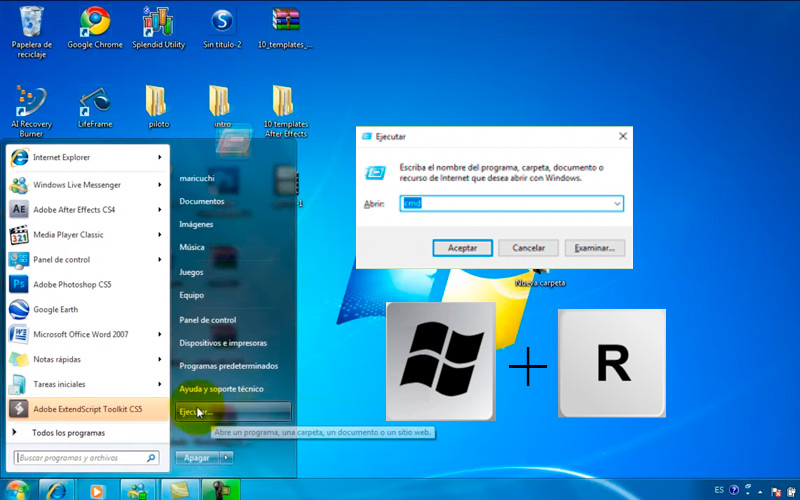 Lista de todos los comandos para abrir un software por la terminal de Windows 7