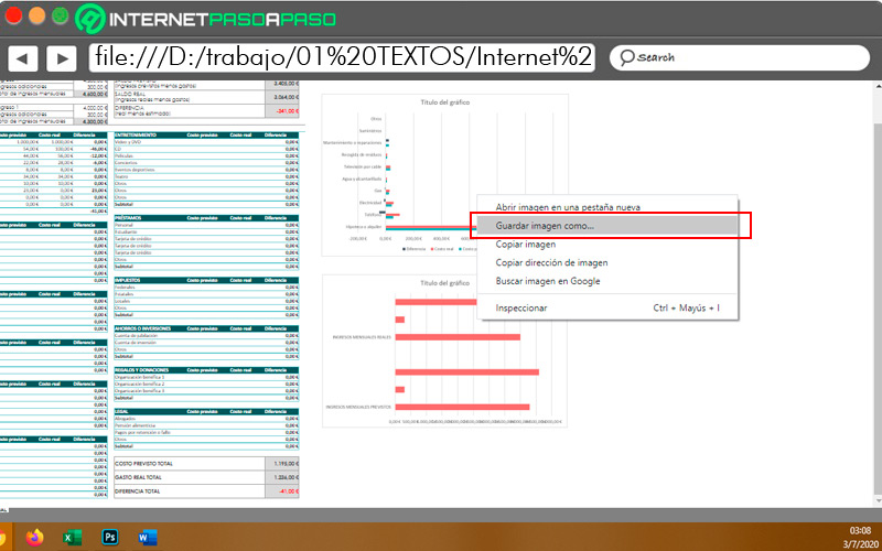 Pasos para guardar un gráfico o tabla de Excel como una imagen con extensión de archivo JPG 04