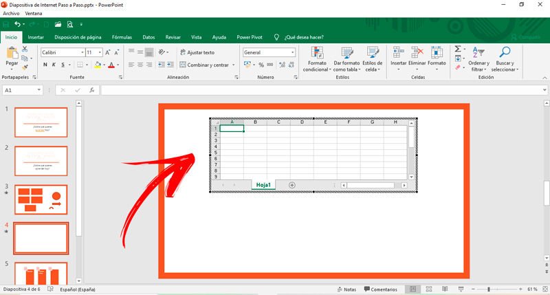 ¿Se pueden usar funciones en las tablas de PowerPoint como en las de Excel?