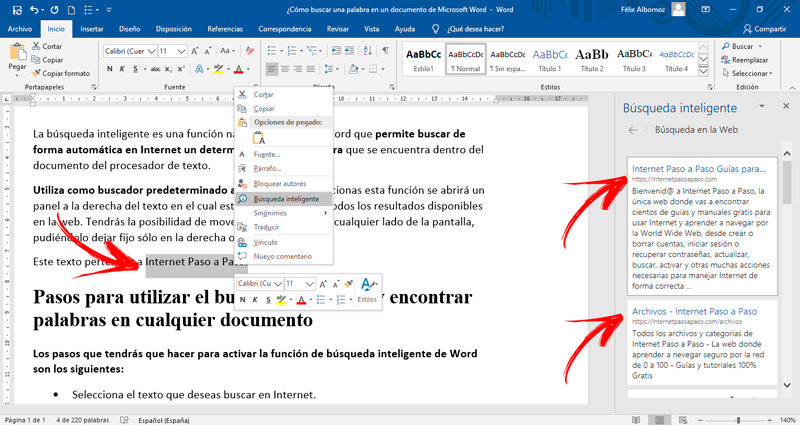 Pasos para utilizar el buscador de Word y encontrar palabras en cualquier documento