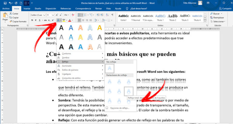 Como Quitar Efectos De Texto En Word