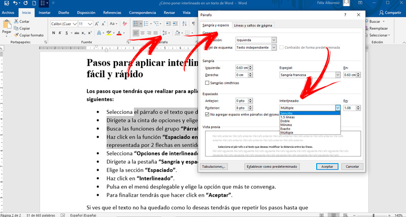 Poner Interlineado en Microsoft Word 】Guía Paso a Paso 2021