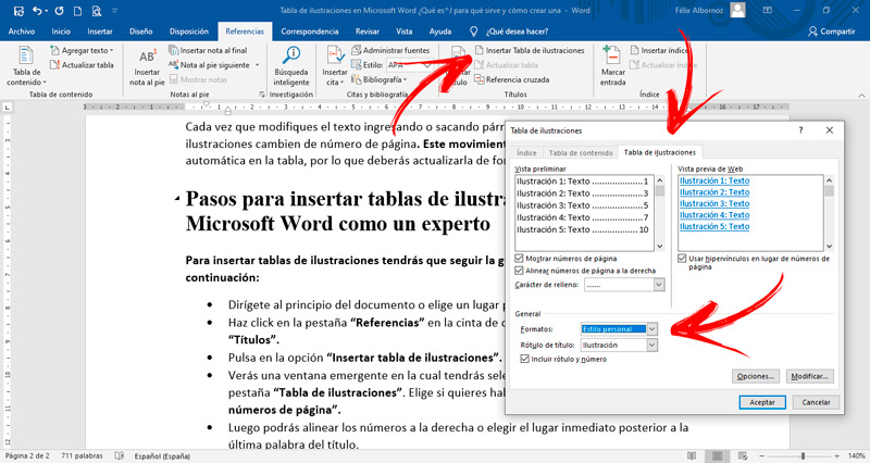 Pasos para insertar tablas de ilustraciones en Microsoft Word como un experto
