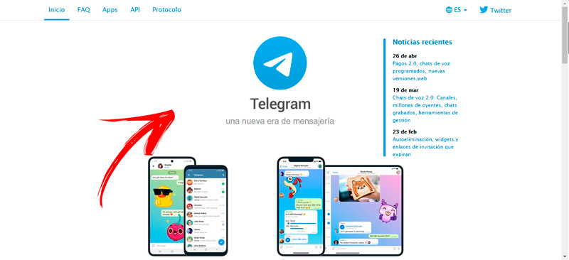 Regístrate en Telegram