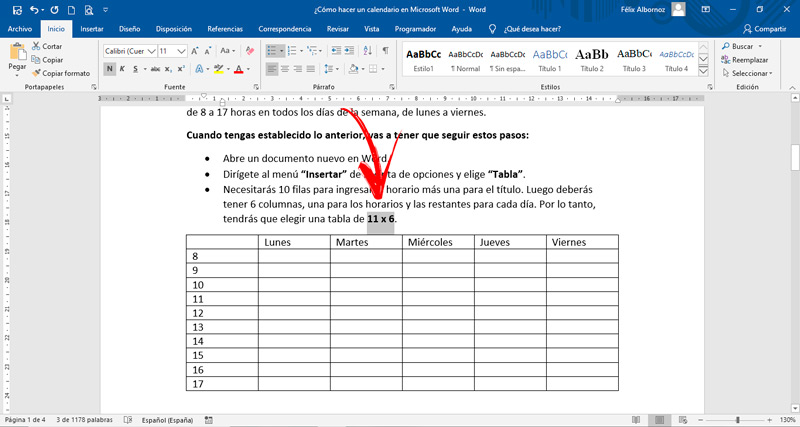 Pasos para hacer un calendario en Microsoft Word como todo un experto
