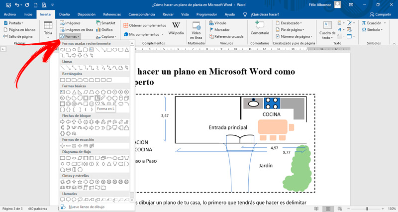 Pasos para hacer un plano en Microsoft Word como todo un experto