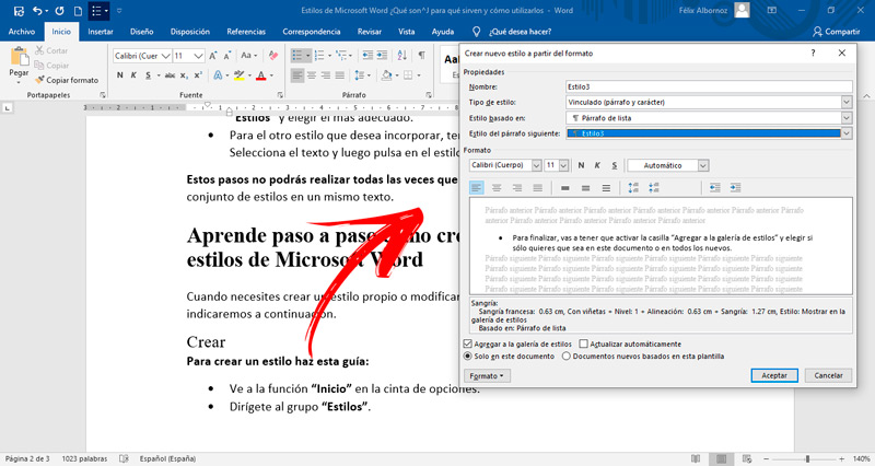 Aprende paso a paso cómo crear o personalizar los estilos de Microsoft Word