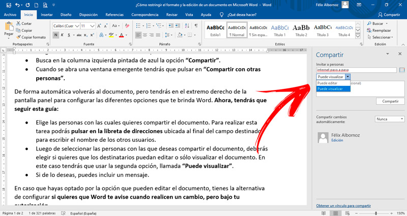 Pasos para restringir el formato y la edición de un documento de Microsoft Word