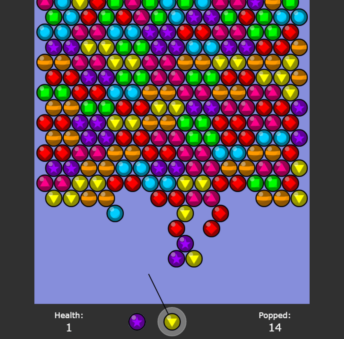 Partida de Bubble Shooter online