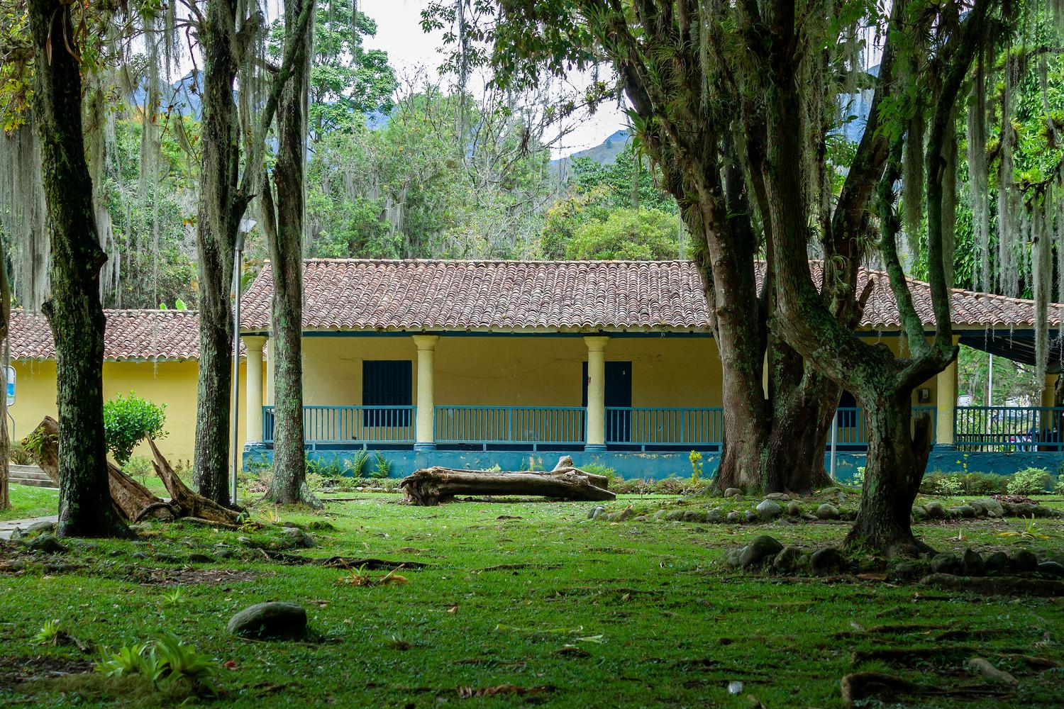 Casa colonial encantadora situada en medio de un bosque verde, destacando la conectividad en entornos naturales remotos. Casa colonial encantadora situada en medio de un bosque verde, destacando la conectividad en entornos naturales remotos.