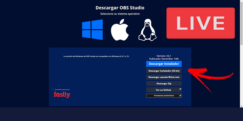 Descarga e instala OBS Studio