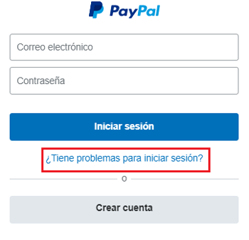 Paypal tienes problemas para recordar la contraseña de acceso