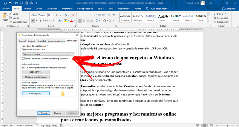 ¿Cómo cambiar el icono de una carpeta en Windows 8? Aprende aquí paso a paso