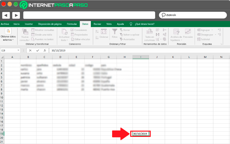 Add the current date to one of the Excel boxes