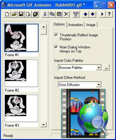 Melalui "Microsoft GIF Animator" di PC Anda