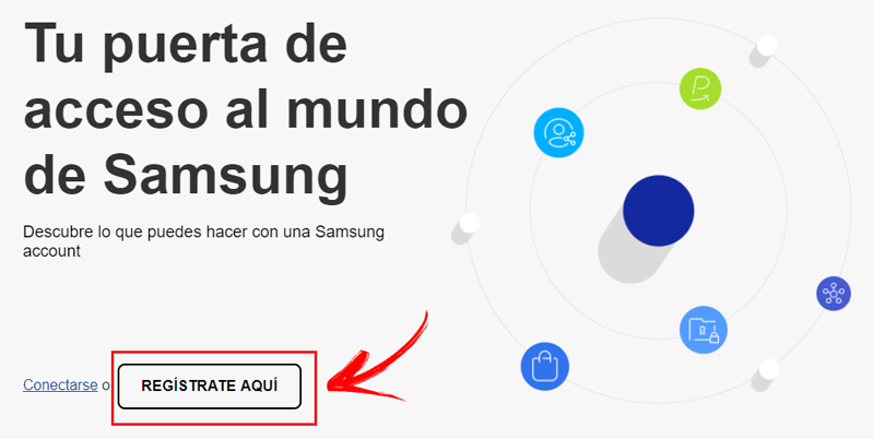 Accede a crear una cuenta en Samsung Account
