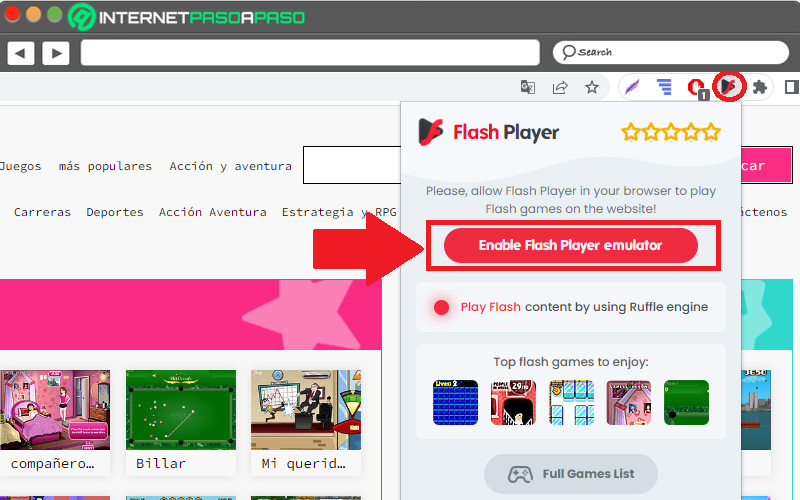 Accede a cualquier sitio web con juegos Flash