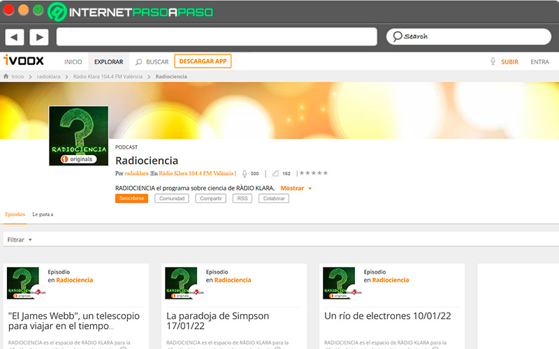 Acceso al podcast Radiociencia