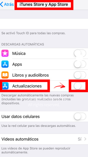Activar desactivar actualizaciones de iOS