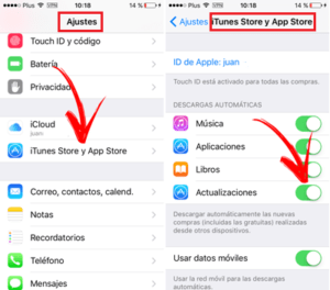 Activate deactivate automatic updates APP Store