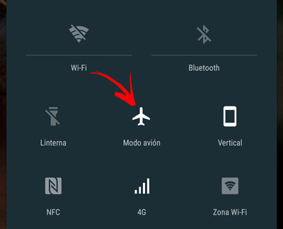 Activar modo avion para silenciar notificaciones Android