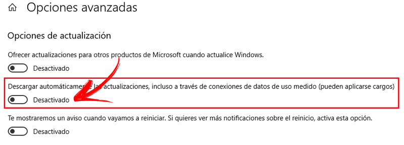 Activar y desactivar actualizaciones automaticas Windows Update