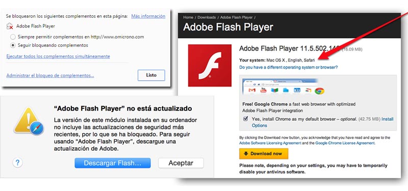 Como Actualizar Adobe Flash Player para Mac en el navegador Safari