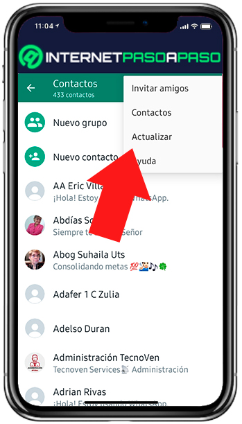 Update new contacts on WhatsApp