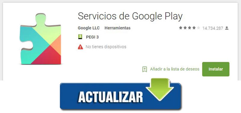 Actualizar y descargar Google play services español