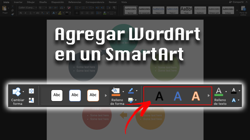 Agregar WordArt en un SmartArt