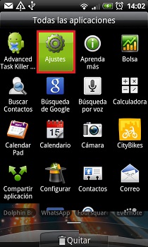 Ajustes android