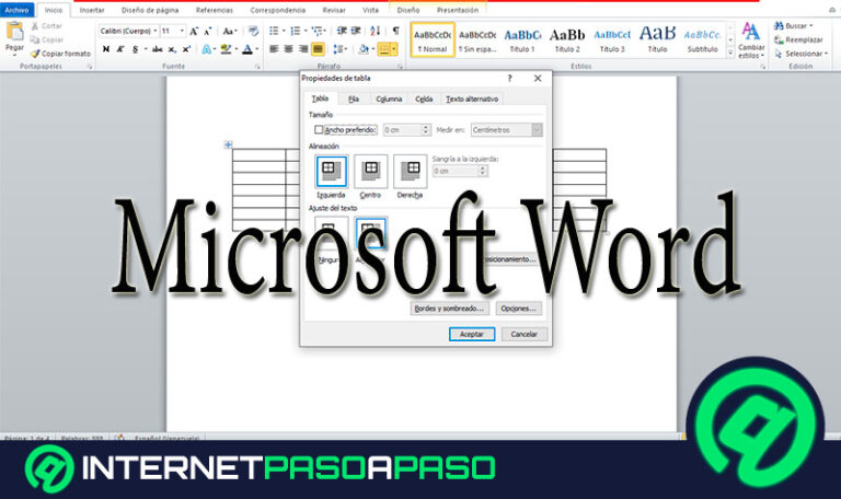 Alineación de una tabla ¿Qué es, para qué sirve y cómo configurarla en Microsoft Word?