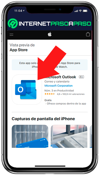 Aplicacion de Outlook en App Store
