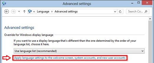 Aplicar configuración de idioma a la pantalla de bienvenida, cuentas del sistema y nuevas cuentas