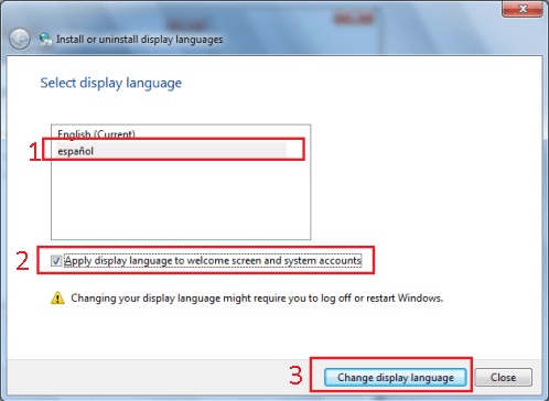 Aplicar el lenguaje para mostrar en Windows 8