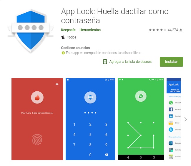 App Lock (Huella dactilar como contraseña)