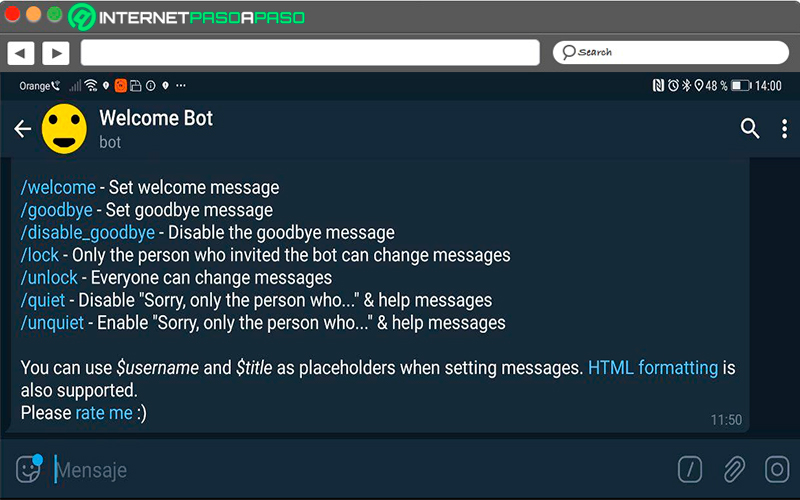 Aprende paso a paso cómo configurar un mensaje de bienvenida y despedida para los usuarios de tu grupo de Telegram