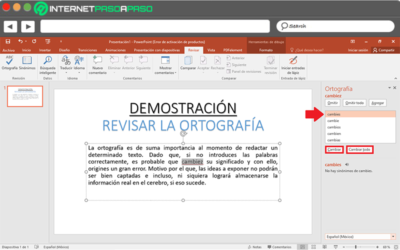 Aprende paso a paso cómo hacer una revisión ortográfica a tus diapositivas en PowerPoint