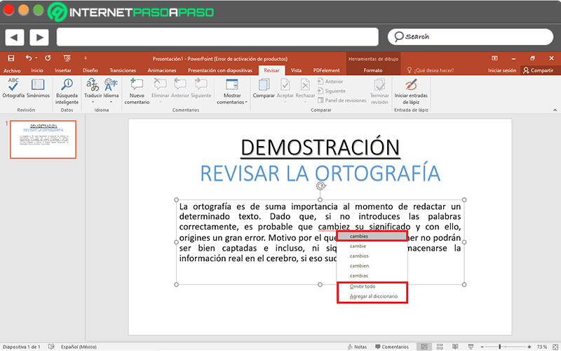 Aprende paso a paso cómo hacer una revisión ortográfica a tus diapositivas en PowerPoint