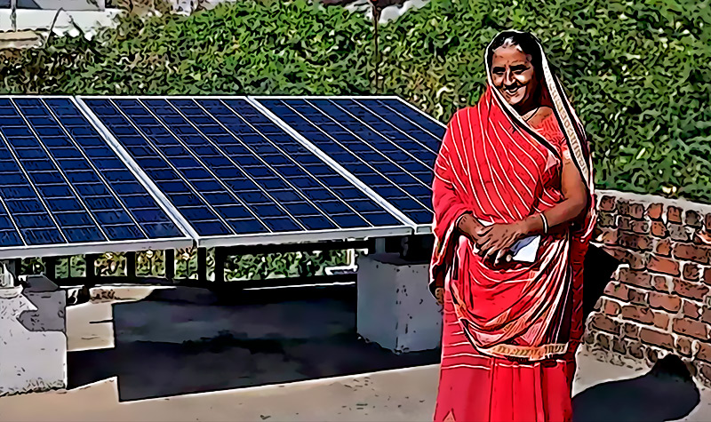 Asi se hace Ya tenemos la primera aldea alimentada 100% con energia solar en India que incluso genera ganancias a sus habitantes