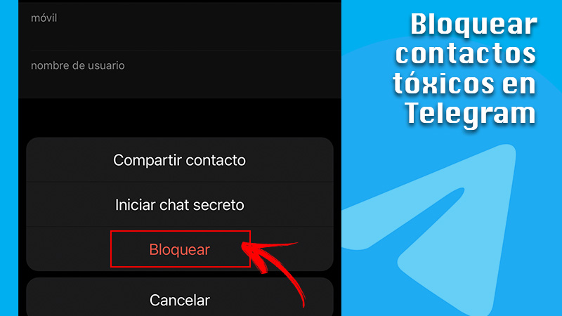 Bloquear contactos tóxicos en Telegram