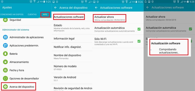 Buscar actualizaciones de Bluetooth para Android