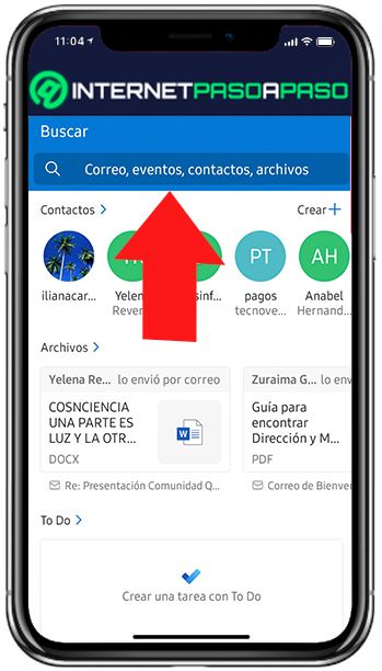 Find contacts in Outlook for Android