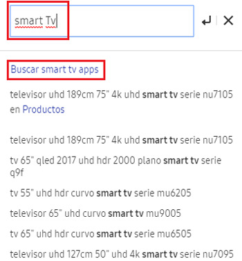 Buscar modelo smart TV web oficial Samsung