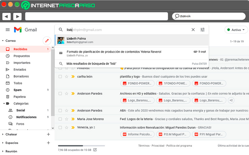 User search in Gmail