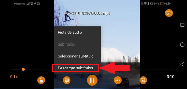 How can we add the subtitles to a video from the Android mobile phone?