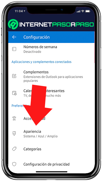 Cambiar apariencia en Outlook para Android