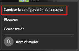 Cambiar configuracion cuenta usuario windows 10